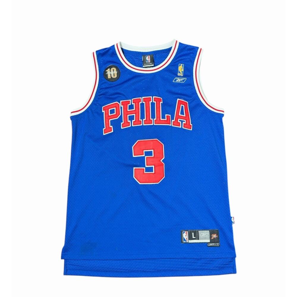 Reebok NBA Hardwood Classics Men M Allen Inverson Philadelphia 76ers Jersey VGUC